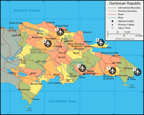 Dominican Republic Airport Map